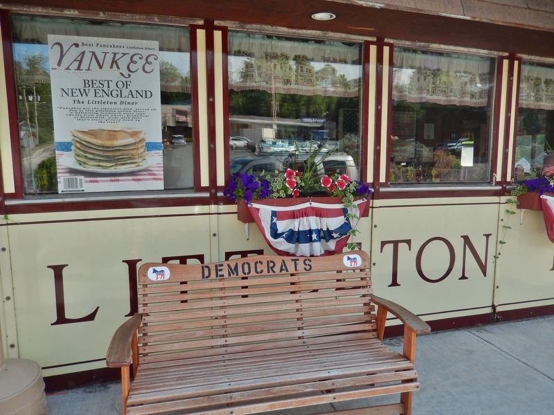 The Littleton Diner "Democrats" bench. Click for full size. The Littleton Diner "Democrats" bench image. Click for full size.
