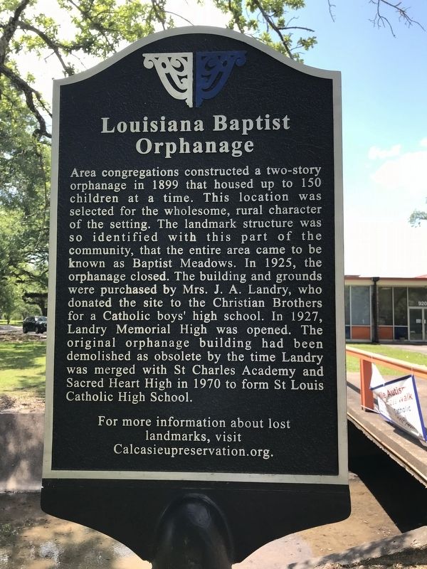 Louisiana Baptist Orphanage Marker image. Click for full size.