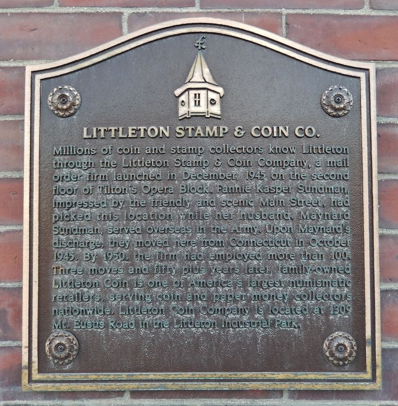 Littleton Stamp & Coin Co. Marker. Click for full size. Littleton Stamp & Coin Co. Marker image. Click for full size.