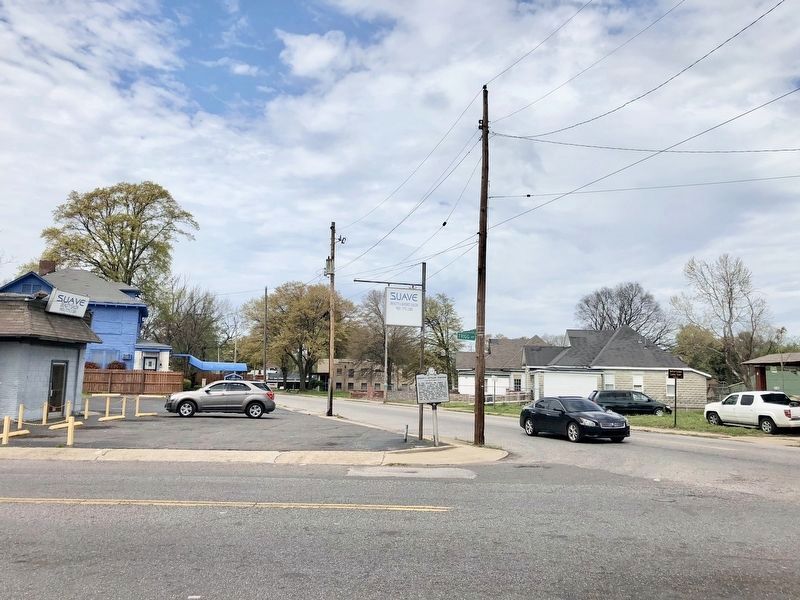 View of marker looking northeast on Mississippi Boulevard.. Click for full size. View of marker looking northeast on Mississippi Boulevard. image. Click for full size.