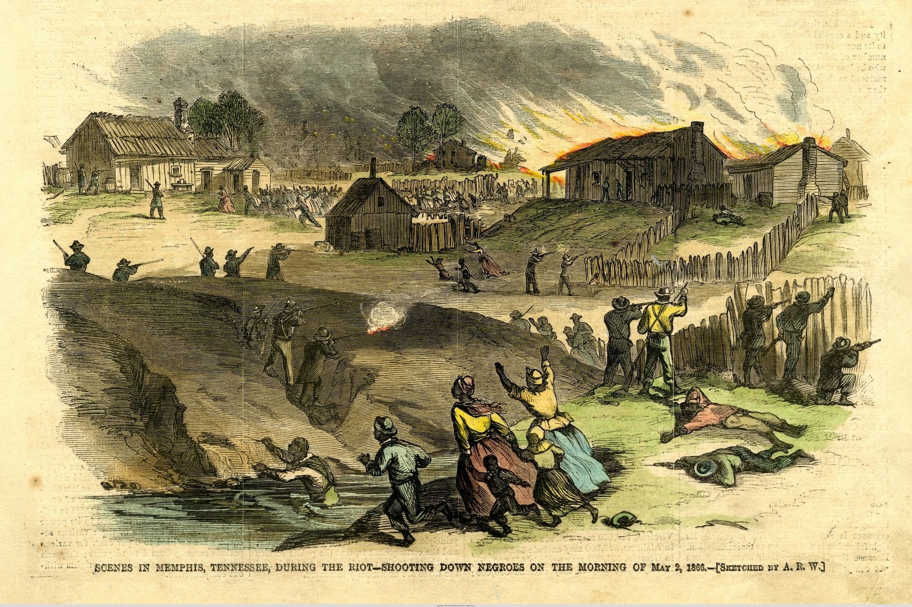 Illustration in Harper's Weekly of the Memphis Riot of 1866 image. Click for full size.