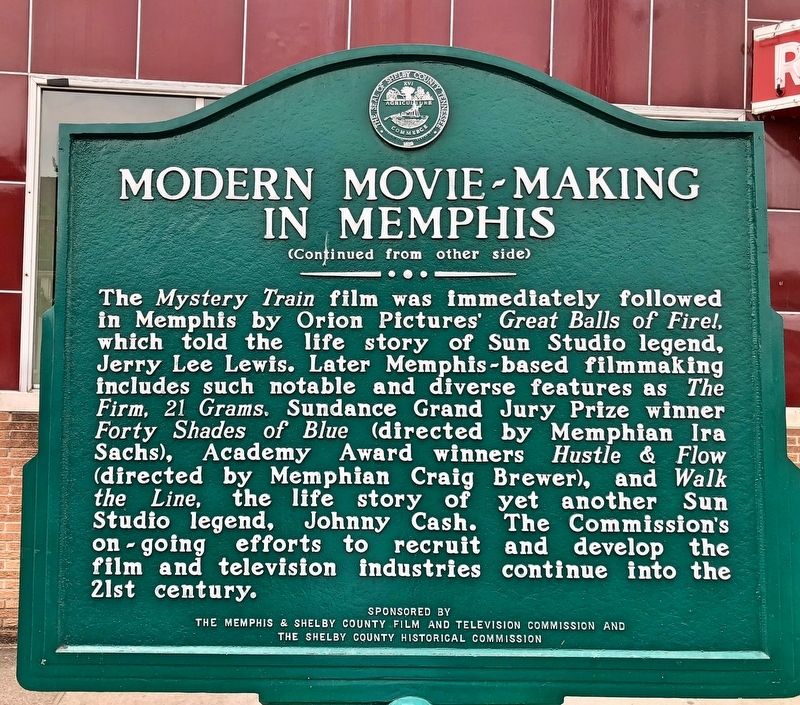 Modern Movie~Making In Memphis Marker (rear) image. Click for full size.