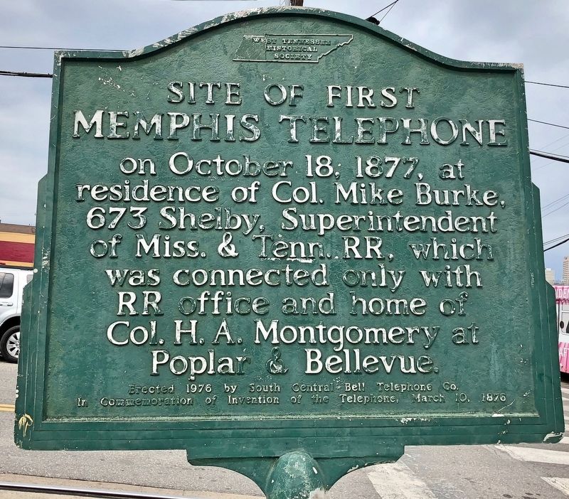 Site of First Memphis Telephone Marker image. Click for full size.