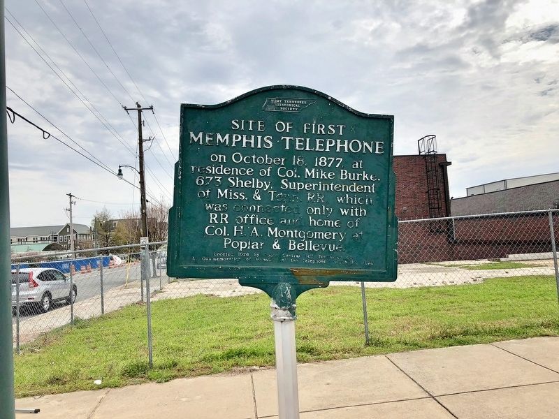 Site of First Memphis Telephone area. image. Click for full size.