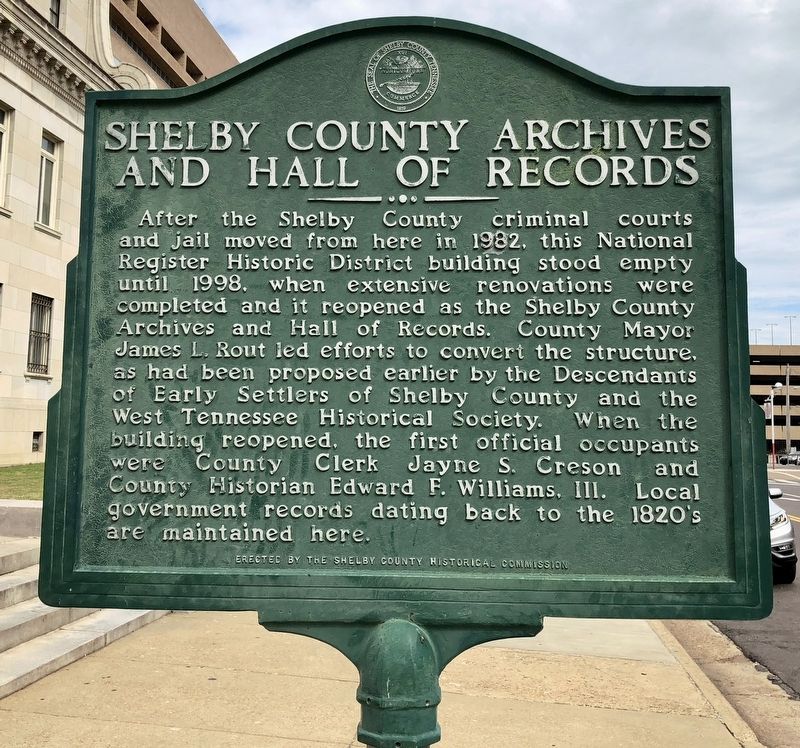Shelby County Archives And Hall Of Records Marker image. Click for full size.