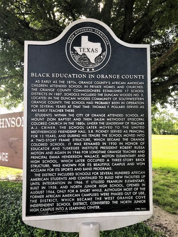 Black Education in Orange County Marker image. Click for full size.