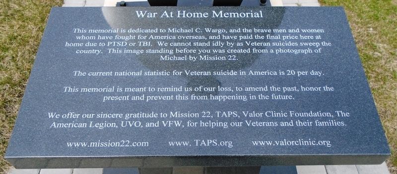 War at Home Memorial Marker image. Click for full size.