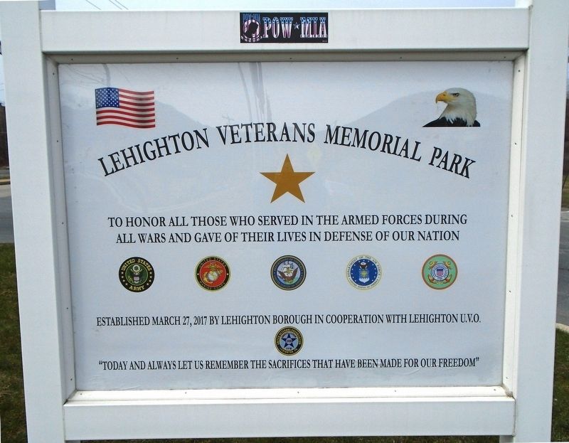 Lehighton Veterans Memorial Park. Click for full size. Lehighton Veterans Memorial Park image. Click for full size.