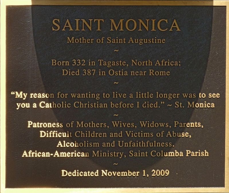 Saint Monica Marker image. Click for full size.