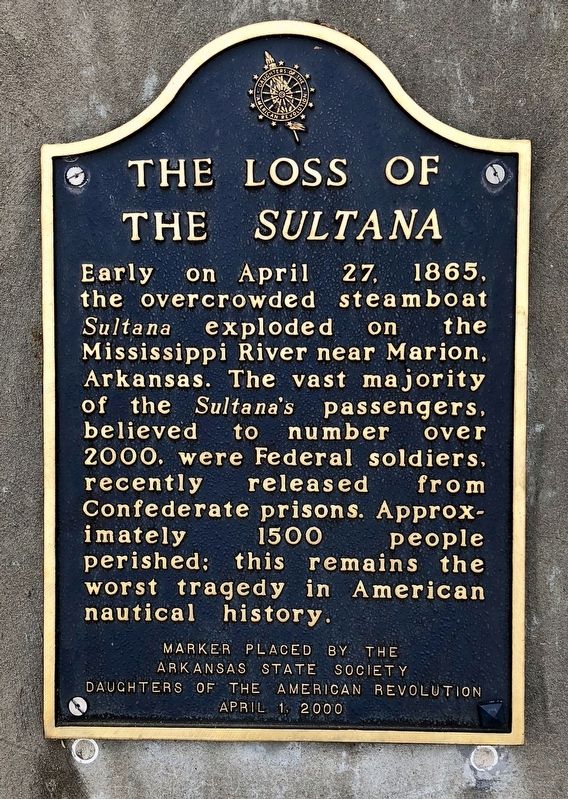 Another marker about the <i>Sultana</i>, next to this one.. Click for full size. Another marker about the <i>Sultana</i>, next to this one. image. Click for full size.