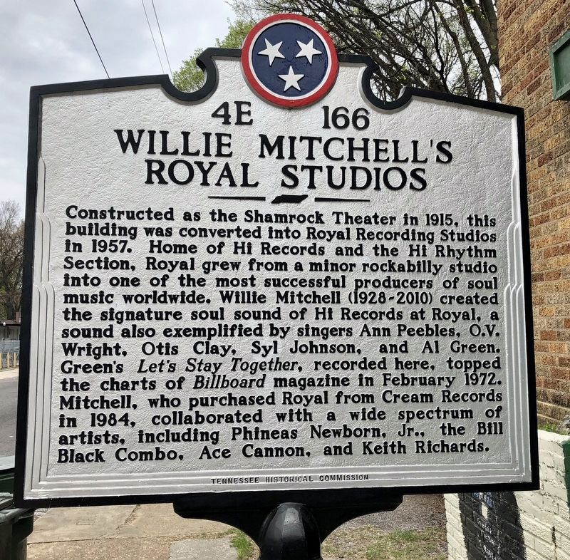 Willie Mitchell's Royal Studios Marker image. Click for full size.