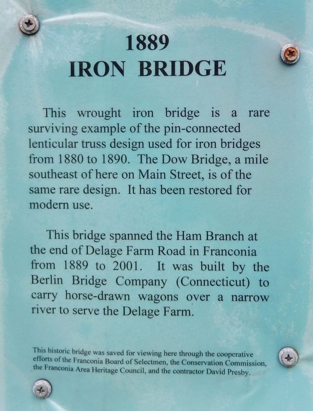 1889 Iron Bridge Marker image. Click for full size.