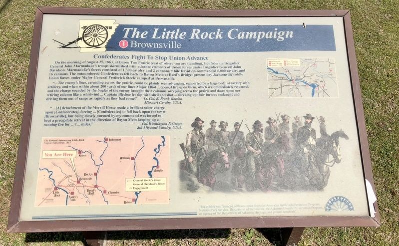 The Little Rock Campaign - Brownsville Marker. Click for full size. The Little Rock Campaign - Brownsville Marker image. Click for full size.