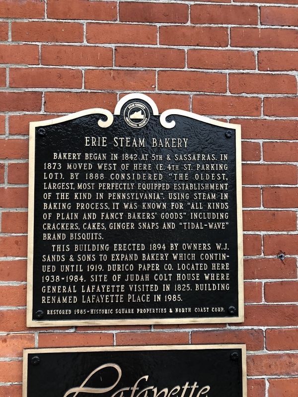 Erie Steam Bakery Marker image. Click for full size.