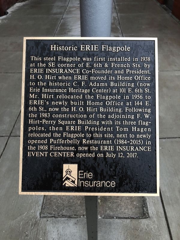 Historic Erie Flagpole Marker image. Click for full size.