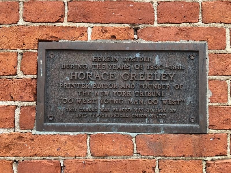 Horace Greeley Marker. Click for full size. Horace Greeley Marker image. Click for full size.