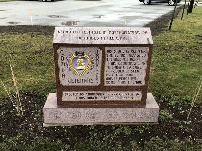 Dedicated to Those in Northwestern PA. Wounded in All Wars Marker. Click for full size. Dedicated to Those in Northwestern PA. Wounded in All Wars Marker image. Click for full size.