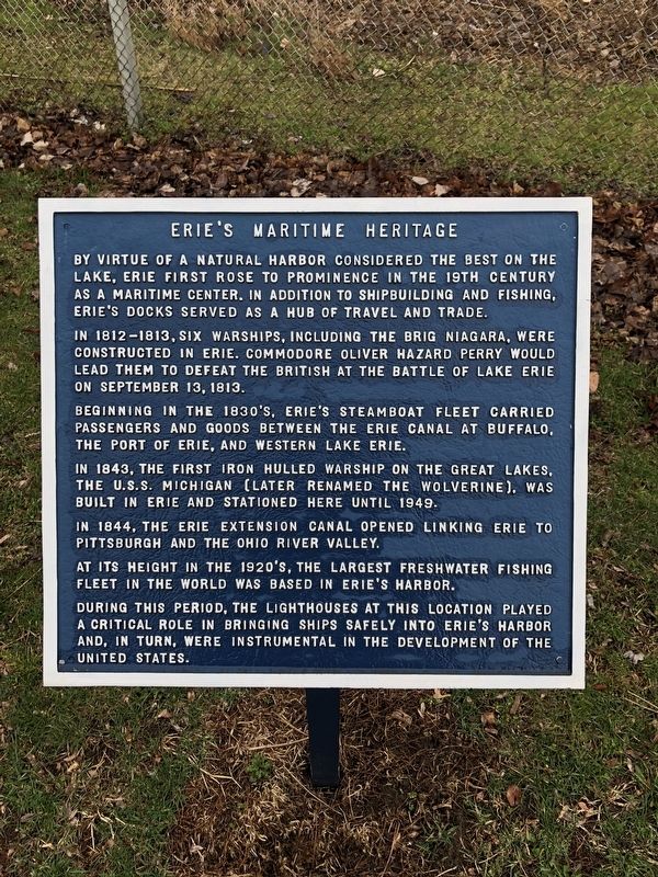 Erie's Maritime Heritage Marker image. Click for full size.