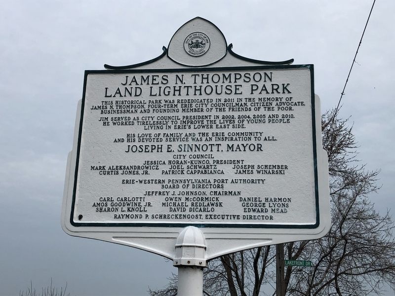 James N. Thompson Land Lighthouse Park Marker image. Click for full size.