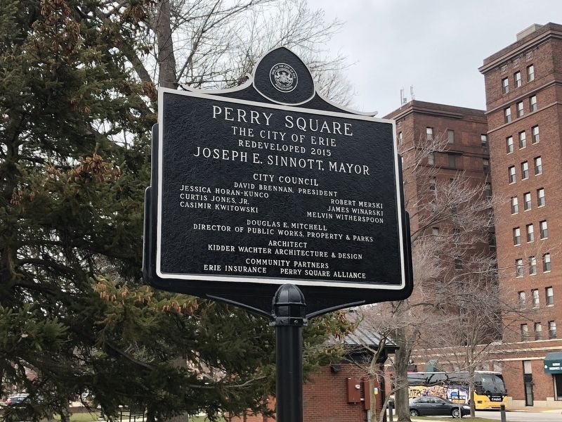 Sign for Perry Square, where the statue of Oliver Hazard Perry is located image. Click for full size.