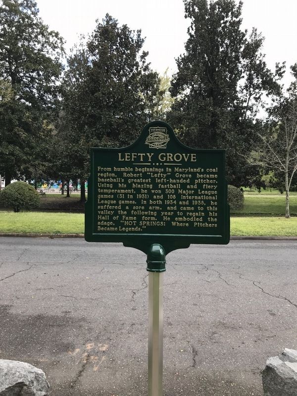 Lefty Grove Marker. Click for full size. Lefty Grove Marker image. Click for full size.
