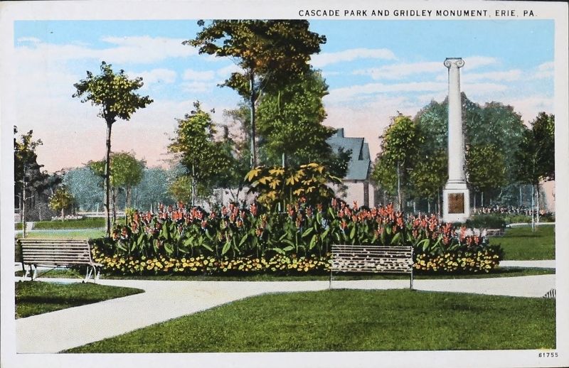 <i>Cascade Park and Gridley Monument, Erie, Pa.</i>. Click for full size. <i>Cascade Park and Gridley Monument, Erie, Pa.</i> image. Click for full size.