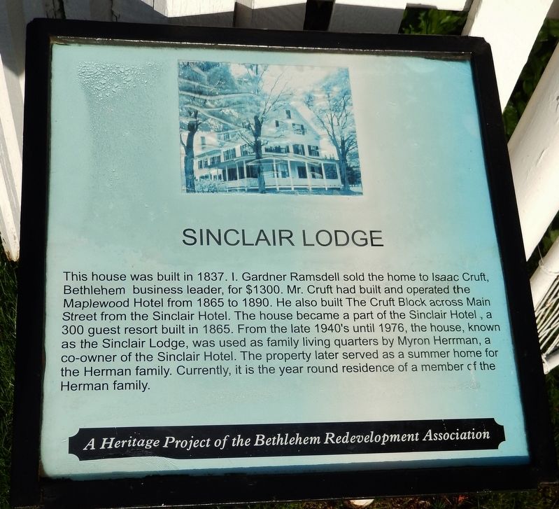 Sinclair Lodge Marker. Click for full size. Sinclair Lodge Marker image. Click for full size.