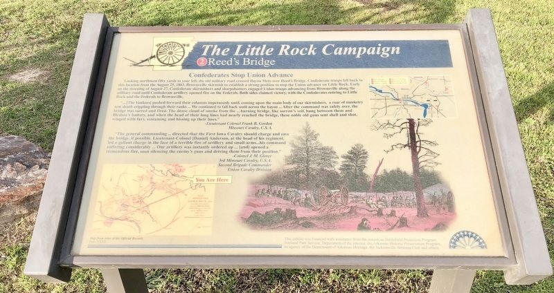 The Little Rock Campaign - Reed's Bridge Marker. Click for full size. The Little Rock Campaign - Reed's Bridge Marker image. Click for full size.