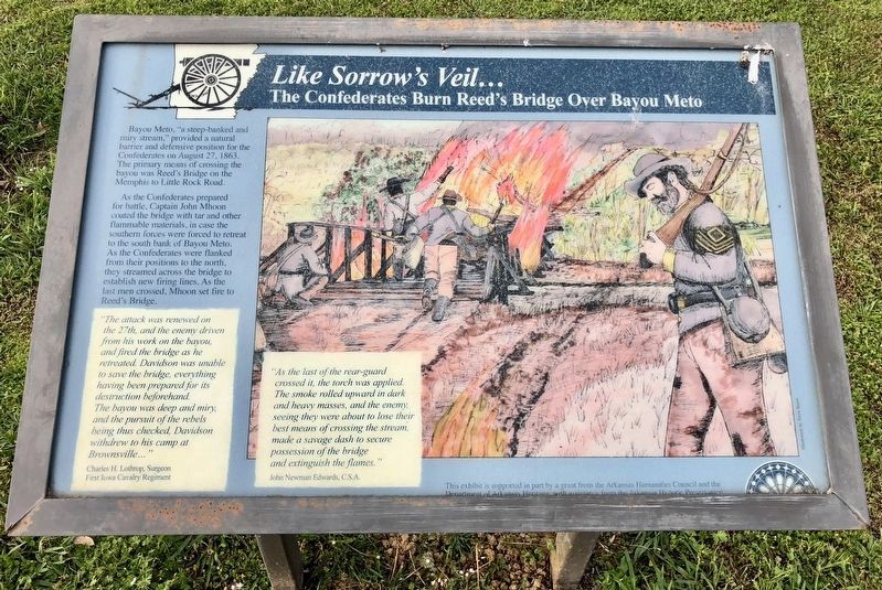 Another close-by marker describes the burning of the nearby bridge.. Click for full size. Another close-by marker describes the burning of the nearby bridge. image. Click for full size.