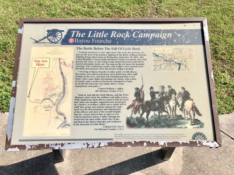The Little Rock Campaign - Bayou Fourche Marker image. Click for full size.
