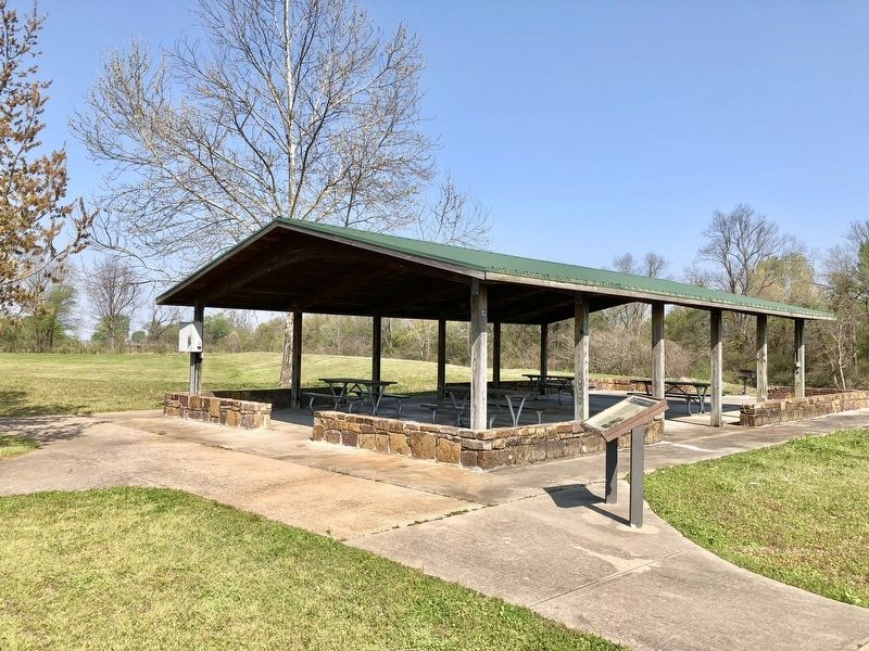 The Little Rock Campaign - Bayou Fourche marker near picnic shelter. image. Click for full size.
