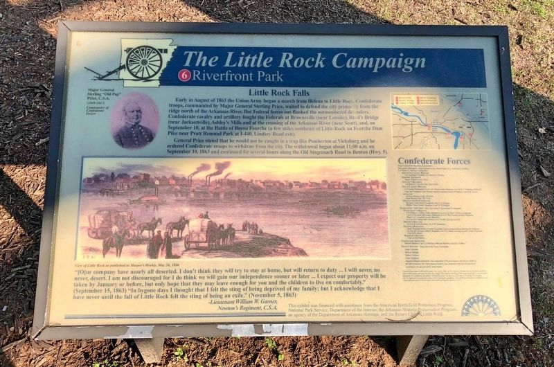 The Little Rock Campaign - Riverfront Park Marker image. Click for full size.
