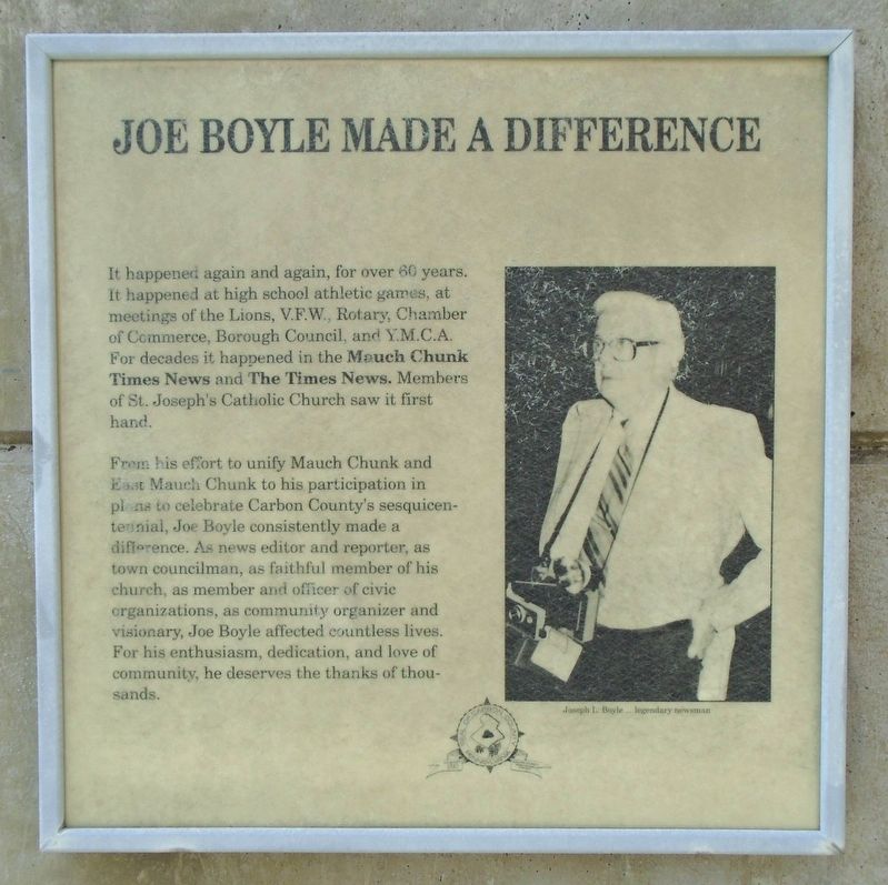 Joe Boyle Plaza - Joe Boyle Made A Difference Marker image. Click for full size.