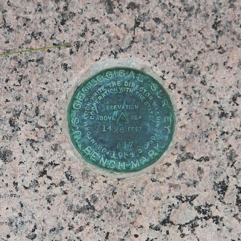 USGS Benchmark on Town Building front step - establishes elevation as 1426 feet image. Click for full size.