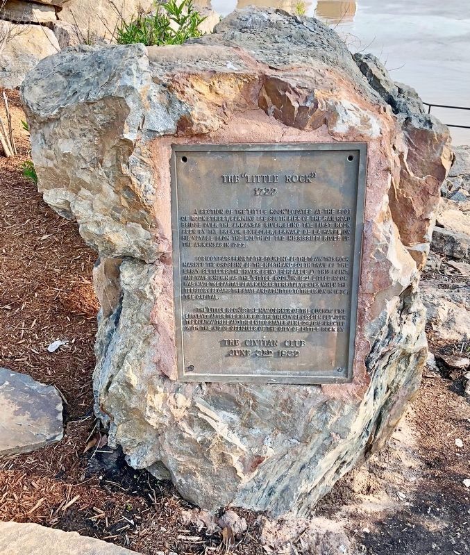 Nearby plaque describing the "Little Rock" image. Click for full size.