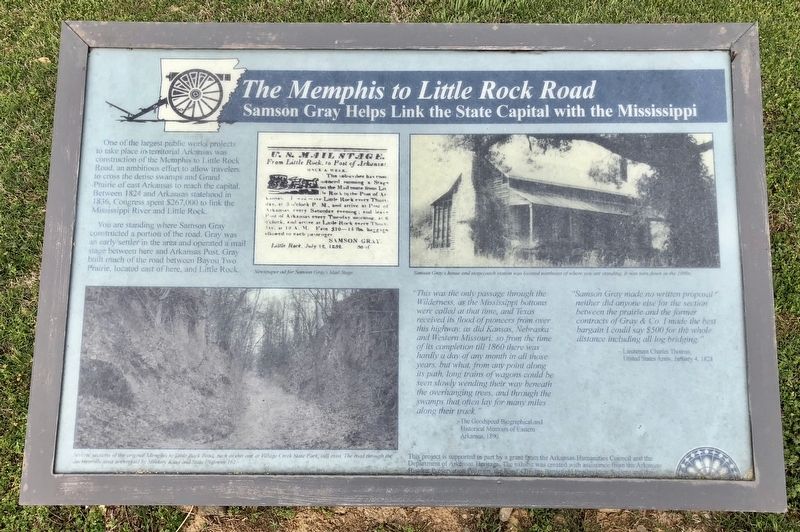 <i>The Memphis to Little Rock Railroad</i> Marker. Click for full size. <i>The Memphis to Little Rock Railroad</i> Marker image. Click for full size.