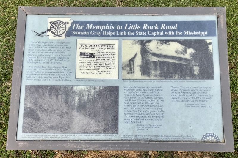 <i>The Memphis to Little Rock Railroad</i> Marker image. Click for full size.
