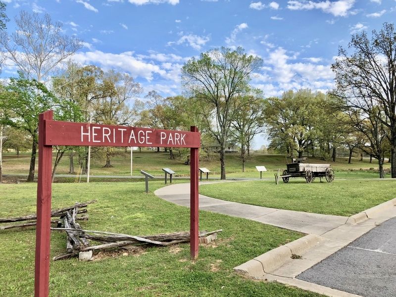 <i>The Memphis to Little Rock Railroad</i> Marker is second from left.. Click for full size. <i>The Memphis to Little Rock Railroad</i> Marker is second from left. image. Click for full size.