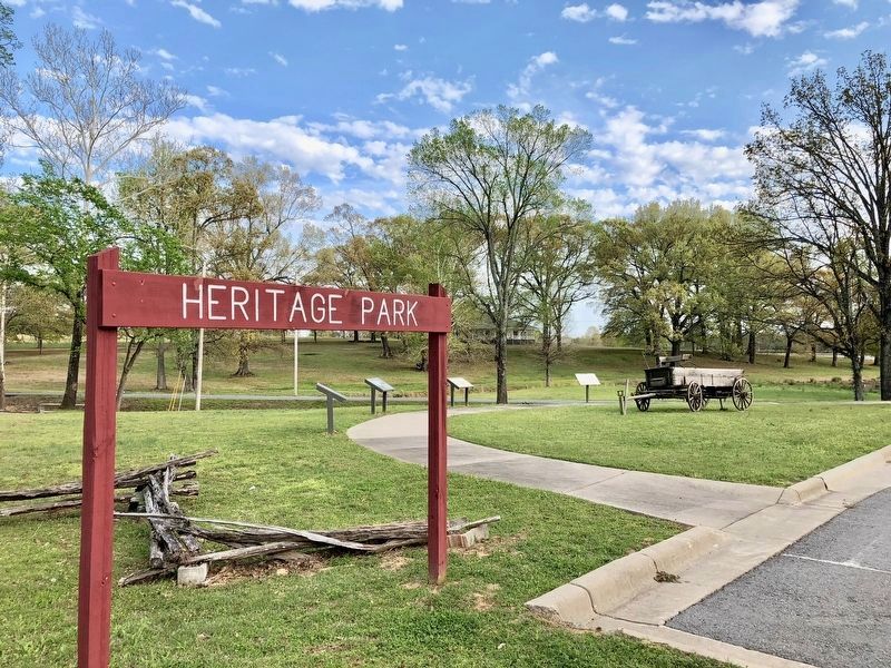 The Trail of Tears through Jacksonville Marker is third from the left.. Click for full size. The Trail of Tears through Jacksonville Marker is third from the left. image. Click for full size.