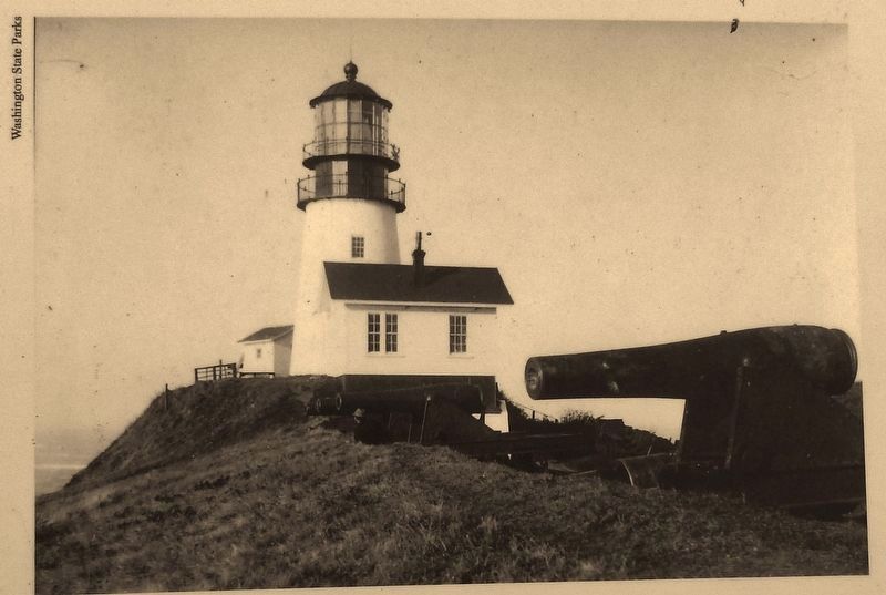 Marker detail: Cape Disappointment Lighthouse. Click for full size. Marker detail: Cape Disappointment Lighthouse image. Click for full size.
