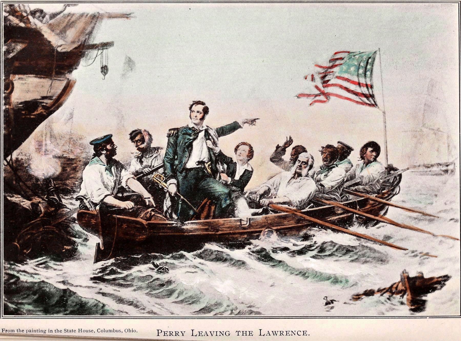 Perry Leaving the Lawrence<br>From a Painting in the Statehouse, Columbus Ohio image. Click for full size.