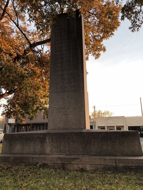 David Crockett Marker - Rear. Click for full size. David Crockett Marker - Rear image. Click for full size.