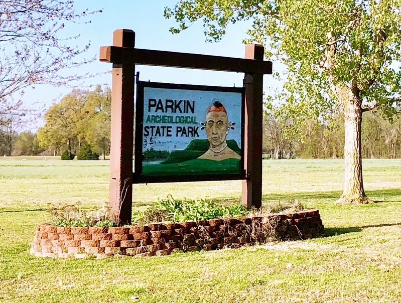 Parkin Archaeological State Park sign. image. Click for full size.