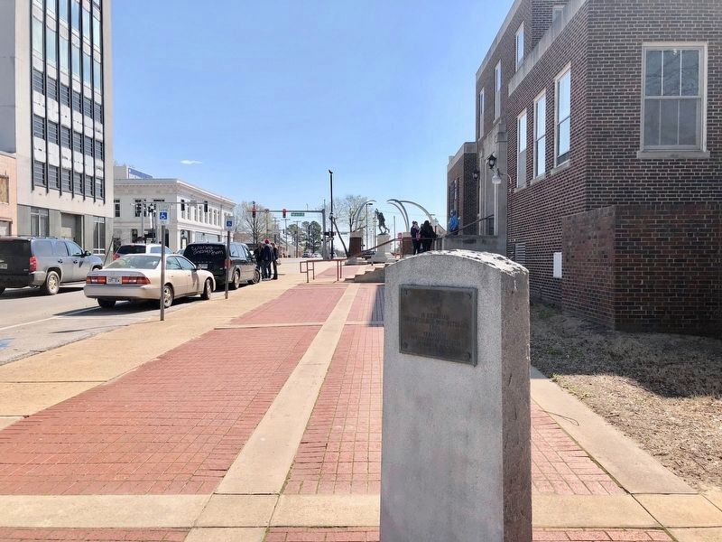View of marker looking east on West Washington Avenue, next to courthouse.. Click for full size. View of marker looking east on West Washington Avenue, next to courthouse. image. Click for full size.