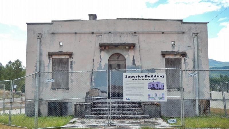 Superior Building and Interpretive Panel (<i>wide view</i>) image. Click for full size.