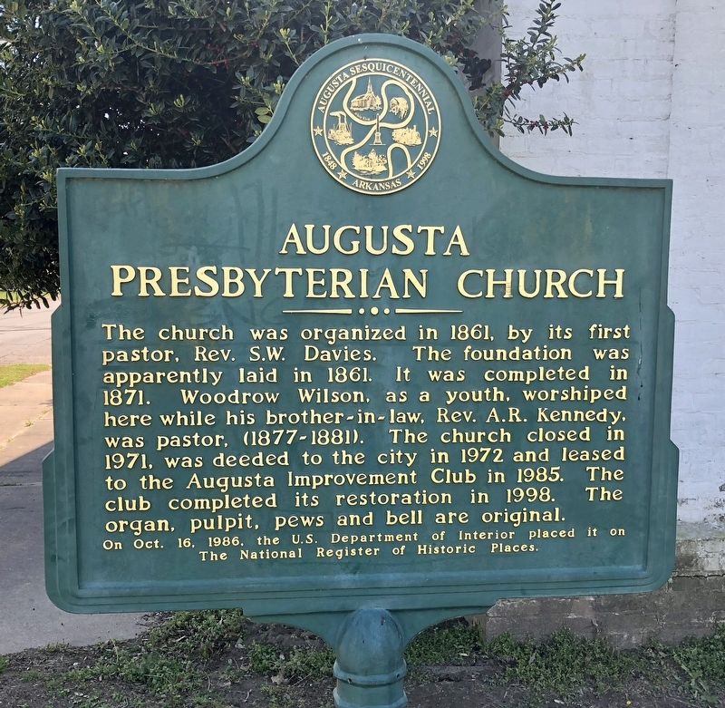 Augusta Presbyterian Church Marker image. Click for full size.