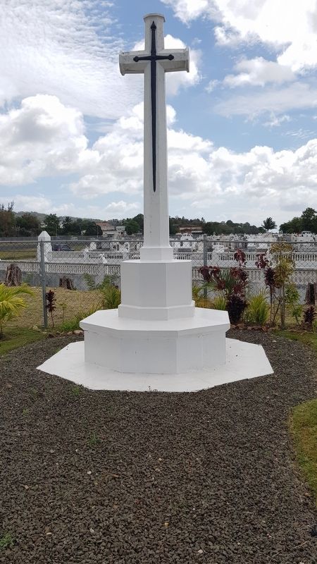 The cross at Choc Bay War Cemetery image. Click for full size.