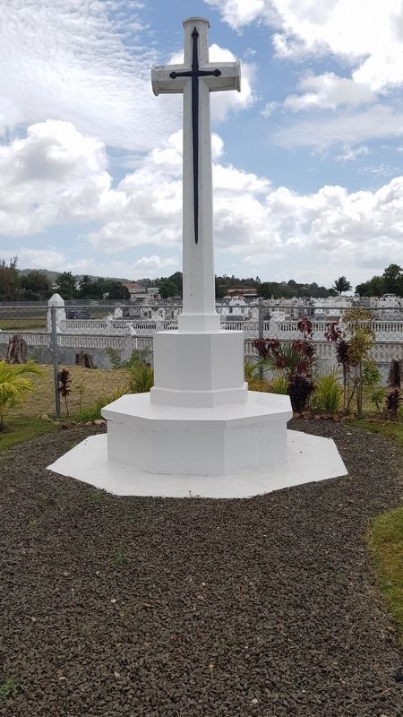 The cross at Choc Bay War Cemetery. Click for full size. The cross at Choc Bay War Cemetery image. Click for full size.