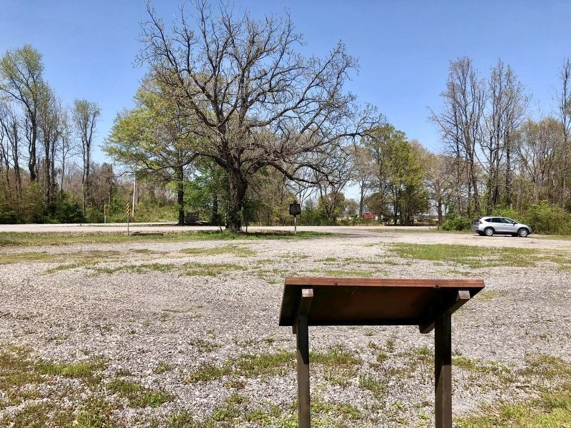 View from marker looking west towards another marker - "Action at Fitzhugh's Woods". Click for full size. View from marker looking west towards another marker - "Action at Fitzhugh's Woods" image. Click for full size.