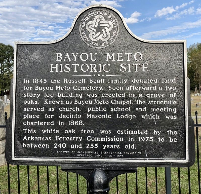 Bayou Meto Historic Site Marker image. Click for full size.